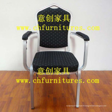 Chaise d&#39;accoudoir en tissu noir (YC-D105)